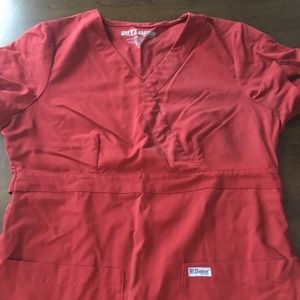Deep Red Grey’s Anatomy Scrub Top